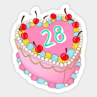 28th Birthday cake Sticker